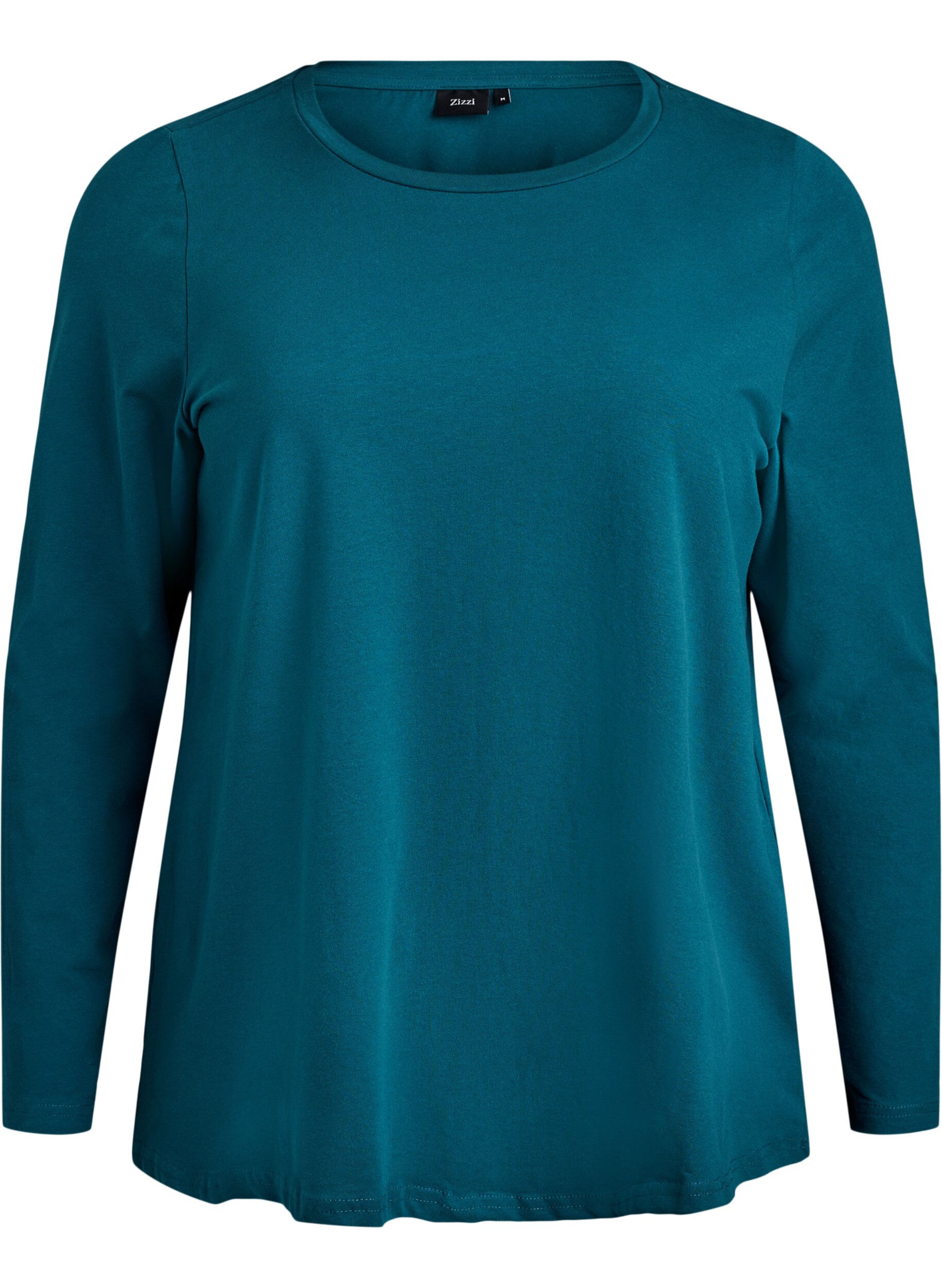 ZizziBasis jersey topp med lange ermer, Gr&oslash;nn, Packshot image number 0