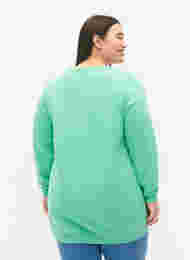 Lang genser med tekstprint, Neptune Green , Model