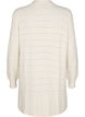 Lang strikket cardigan med blondemønster, Birch Mel., Packshot image number 1