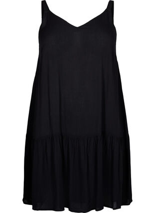 Zizzi Sommerkjole i viskose med stropper, Black, Packshot image number 0