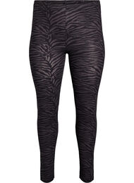Viskoseleggings med sebratrykk, Black Zebra AOP