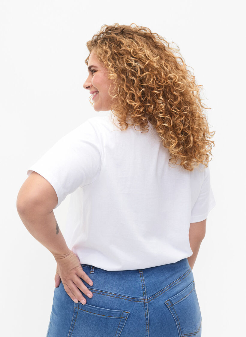 T-skjorte i økologisk bomull med tekst, White HARMONY, Model image number 1