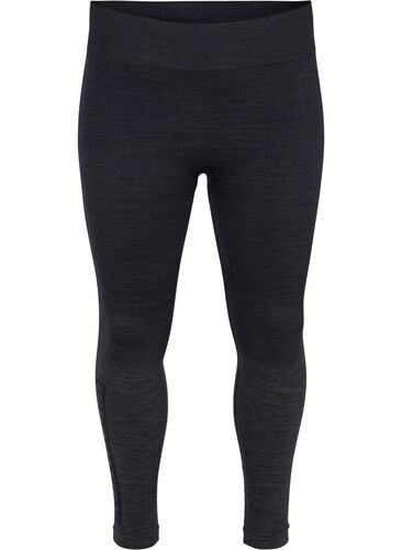 Melerte sømløse stilongs, Dark Grey Melange, Packshot image number 0