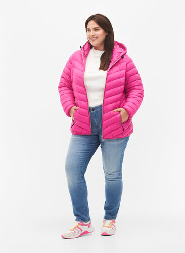 Lettvektsjakke med hette, Rose Violet, Model image number 3