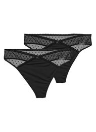 g-streng med mesh, 2 stk., Black