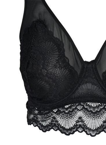 Blonde-BH med bøyle og mesh, Black, Packshot image number 2