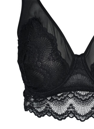 Zizzi Blonde-BH med bøyle og mesh, Black, Packshot image number 2