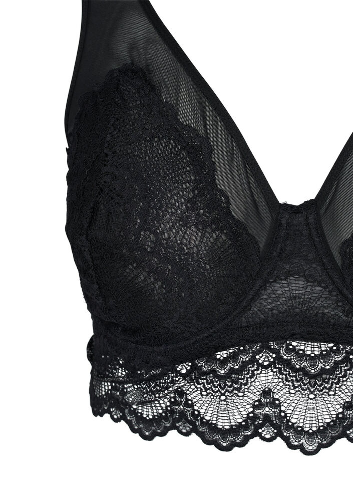 Blonde-BH med bøyle og mesh, Black, Packshot image number 2