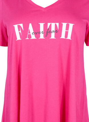 T-skjorte i bomull med korte ermer, Shocking Pink FAITH, Packshot image number 2