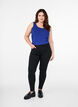 Ensfarget basic topp i bomull, Bl&aring;, Model image number 1