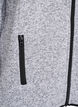 Jersey cardigan med høy krage og glidelås, Grå, Packshot image number 3