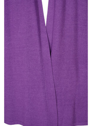 Strikket cardigan med splitt og ribbekanter, Purple Magic Mel., Packshot image number 2