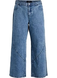 Jeans med wide fit og s&oslash;mdetaljer, Bl&aring;
