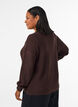 Strikket cardigan med glidel&aring;s, Brun, Model image number 2