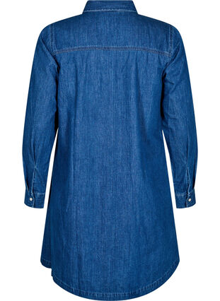 Zizzi Denimkjole med knapper, Blue Denim, Packshot image number 1