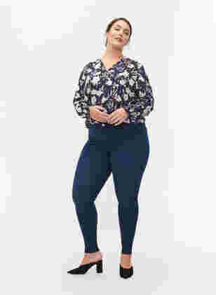Jeggings i bomullsblanding, Dark blue denim, Model