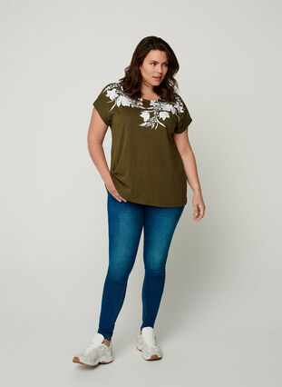 T-skjorte med trykk, Ivy green w. White, Model image number 2