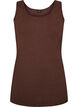 Ensfarget basic topp i bomull, Brun, Packshot image number 0