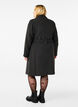 Lang ullkåpe med belte, Dark Grey Melange, Model image number 1