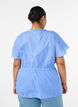 Bluse i bomull med knytesnor og elastisk midje, Bl&aring;, Model image number 2