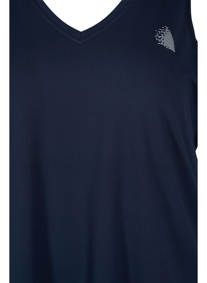 Trenings-topp med v-hals, Bl&aring;, Packshot image number 2