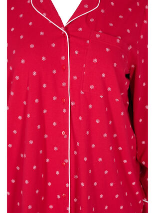 Pysjamasskjorte i bomull med mønster, Tango Red AOP, Packshot image number 2