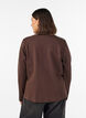 Figurn&aelig;r jerseycardigan med dekorative knapper, Brun, Model image number 2