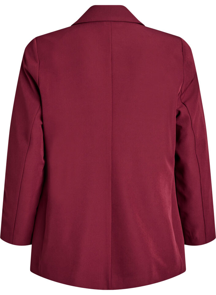 Klassisk blazer med knappelukking, R&oslash;d, Packshot image number 1