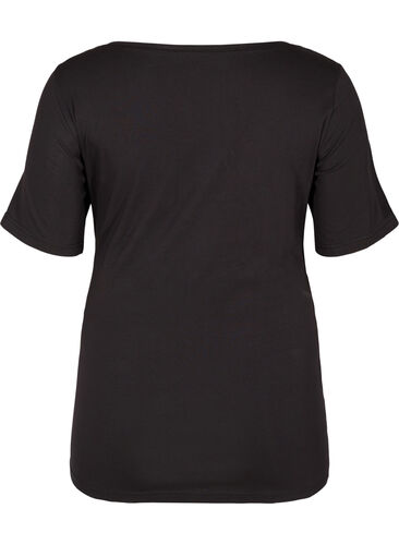 Kortermet T-skjorte til gravide i bomull, Black, Packshot image number 1