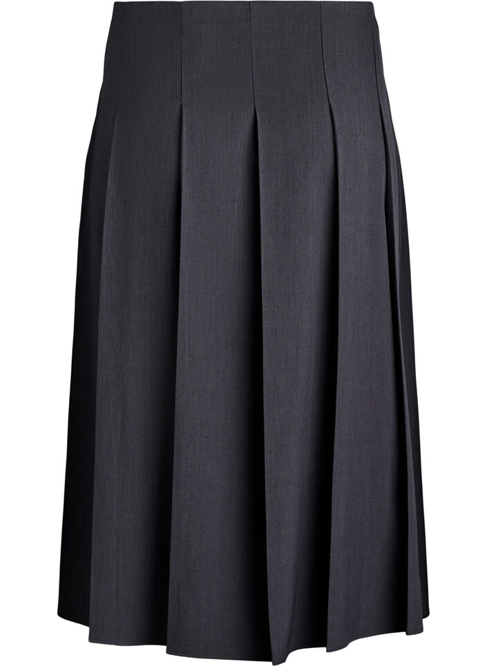 Midiskjørt med brede folder, Grå, Packshot image number 1