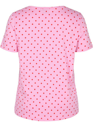Prikkete T-skjorte i bomull, Prism Pink W. Dot, Packshot image number 1