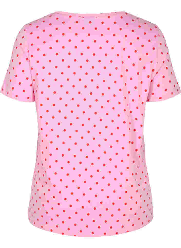 Prikkete T-skjorte i bomull, Prism Pink W. Dot, Packshot image number 1