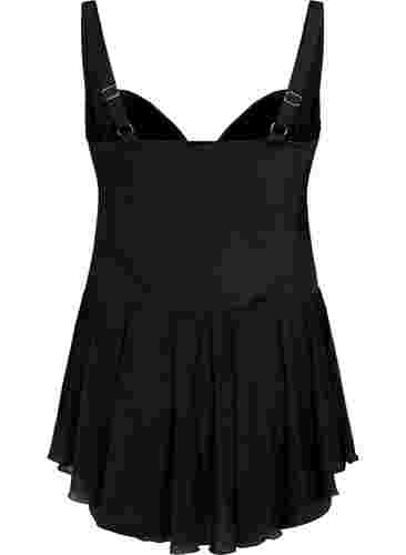 Badekjole med skjørt og innershorts, Black, Packshot image number 1