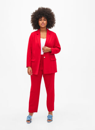 Dressbukse med lommer, Tango Red, Model image number 0