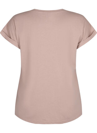 Kortermet T-skjorte i bomullsblanding, Desert Khaki, Packshot image number 1