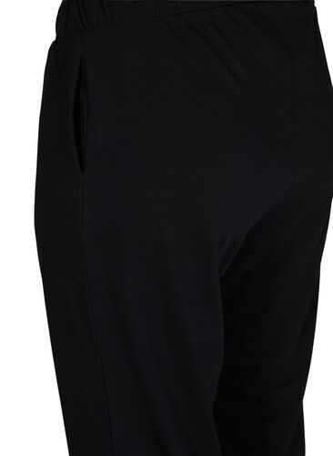 Pysjamasbukser i bomull, Black, Packshot image number 3