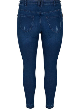Super slim Amy jeans med splitt, Dark blue denim, Packshot image number 1