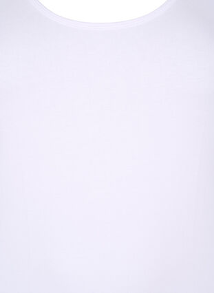 Ensfarget basic topp i bomull, Bright White, Packshot image number 2