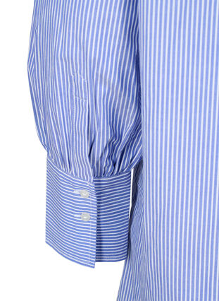 Stripet bomullsskjorte med ledig passform, Baja Blue Stripe, Packshot image number 4