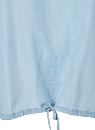 Bluse med korte ermer, Light blue denim, Packshot image number 2
