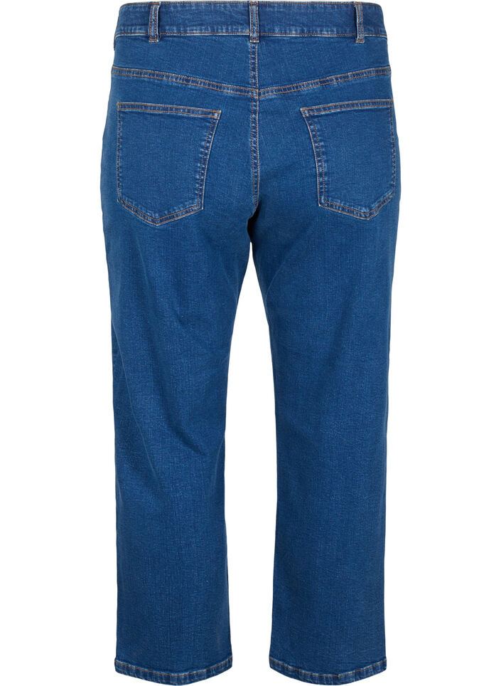 Cropped Vera jeans med rett passform, Blue Denim, Packshot image number 1