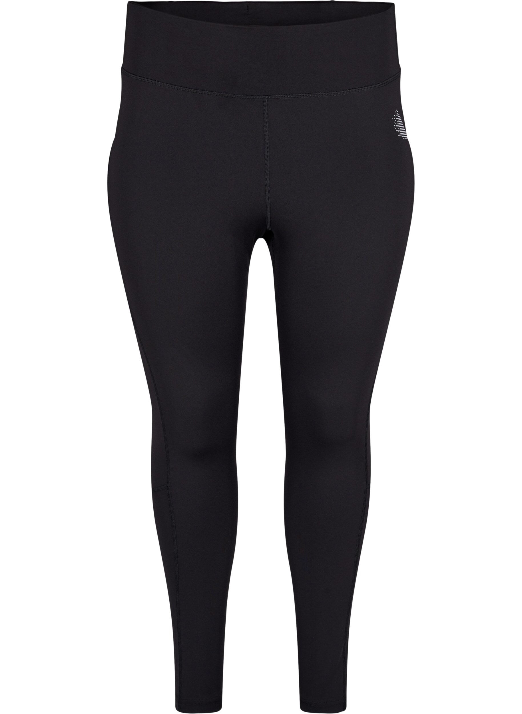 Zizzi CORE, POCKET TIGHTS - Treningstights med sidelomme, Black, Packshot image number 0