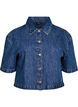 Kortermet denimjakke med knappelukking, Bl&aring;, Packshot image number 0