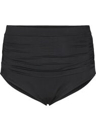 Høymidje bikinitruse med rynker, Black