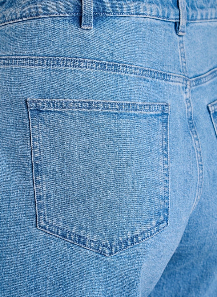 Jeans med vide ben og h&oslash;y midje, Bl&aring;, Packshot
