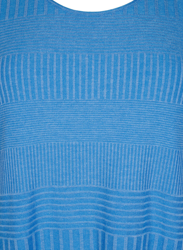 Kjole med 3/4-lange ermer og stripemønster, Princess Blue Mel., Packshot image number 2