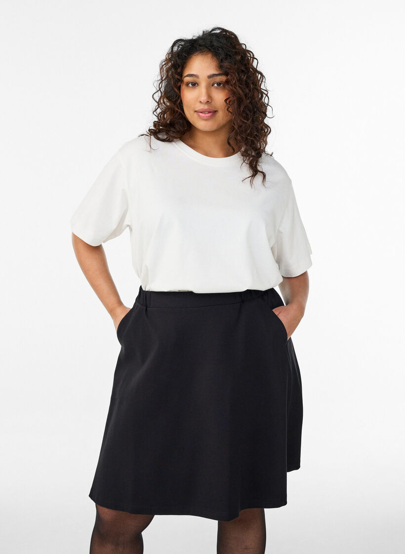 Skater skj&oslash;rt i viskose, Svart, Model image number 0