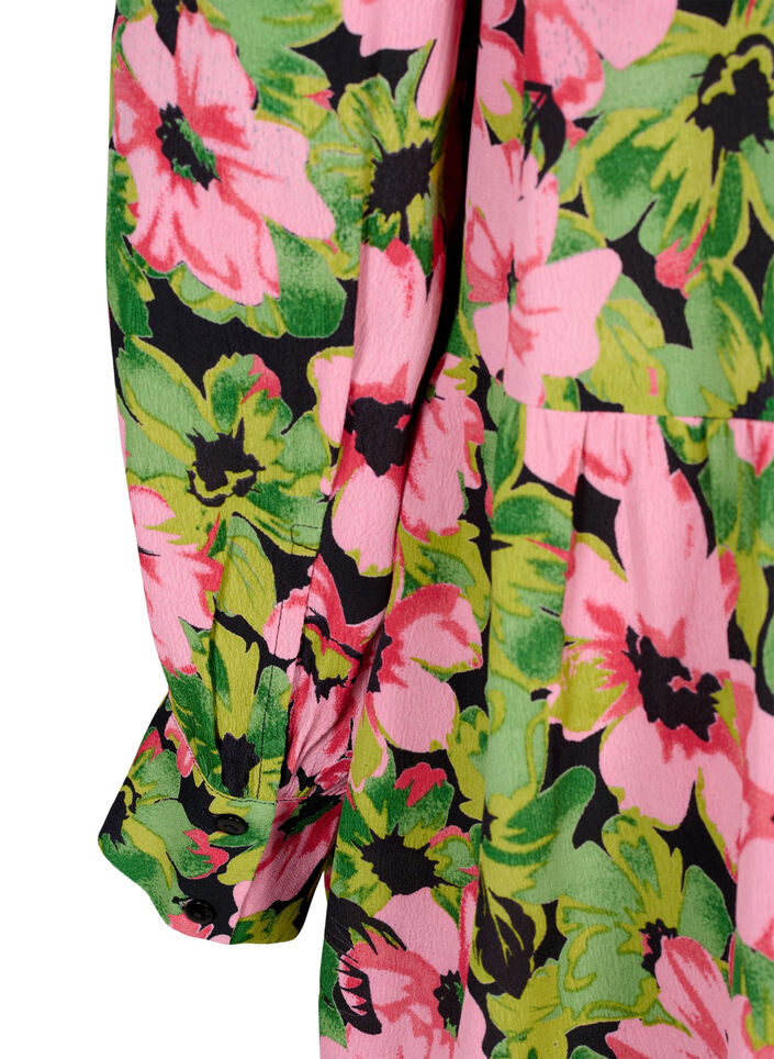 Blomstrete skjorte i viskose, Pink G. Flower AOP, Packshot image number 3