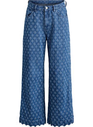 Myra jeans med wide fit og distressed m&oslash;nster, Bl&aring;