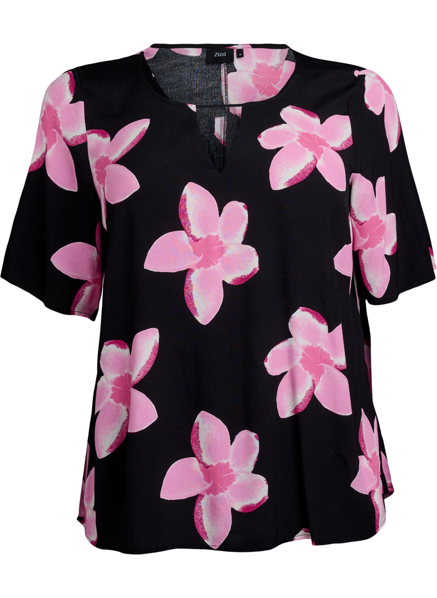 Short sleeve Viscose Bluse med utskrift